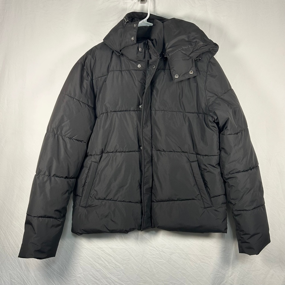 Zyia Active Puffer Jacket Womens XXXL Black Hooded Quilted Insulated Coat